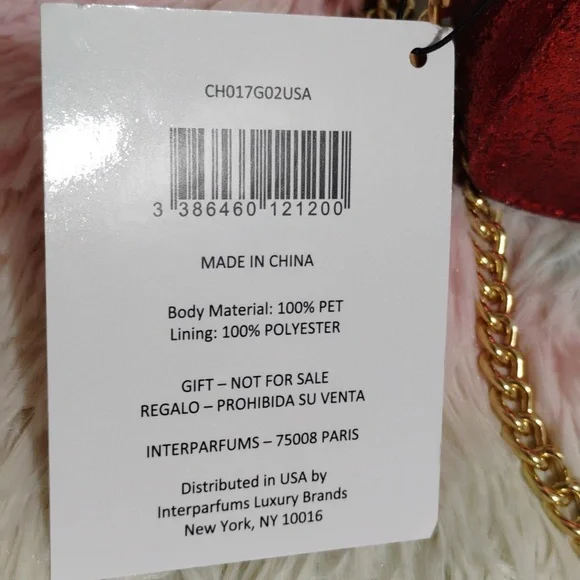 FLASH SALE! NWT Jimmy Choo Parfums Red Glitter Crossbody Bag Gold Chain Strap - Picture 4 of 12